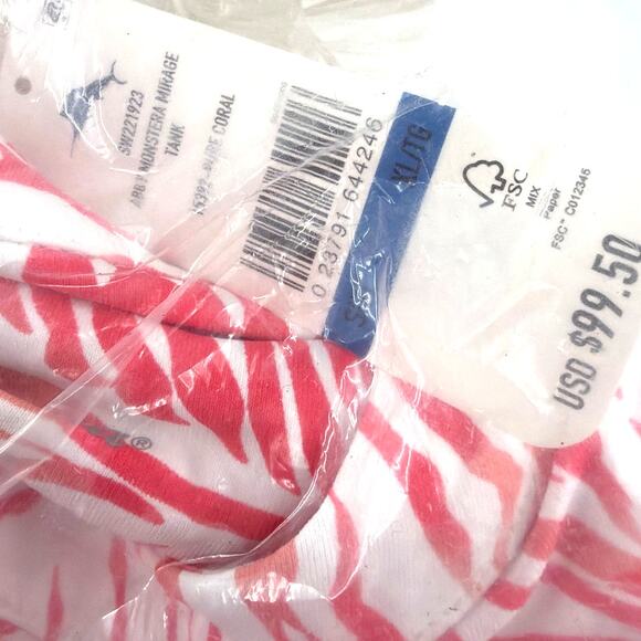 Tommy Bahama Women's Pure Coral Abby Monstera Mirage Halter Tank Top Size XL - Picture 3 of 8